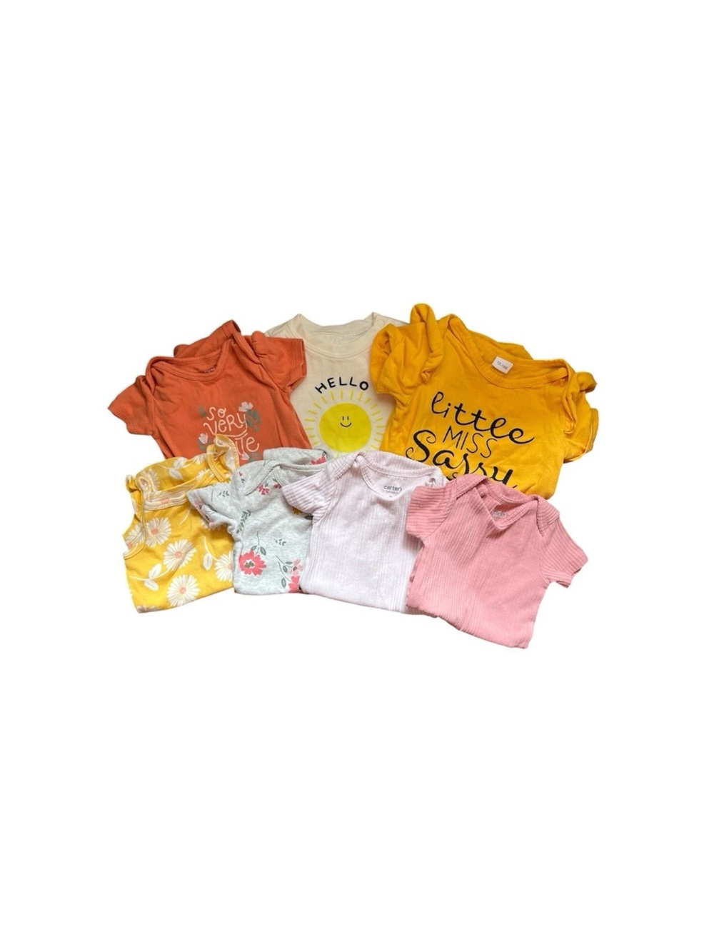 Carter Bodysuit Lot Of 7 Toddler Baby Girl One Piece 9 M 12-18 M Short Sleeve